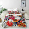 ANHOPE Florale Fisch Karpfen Bettwäsche Set 3 Teilig Weich Bettbezug 200x200 cm & 2 Kissenbezug 80x80 cm Microfaser Bettbezüge Set mit Reißverschluss Bettdeckenbezug für Kinder Mädchen