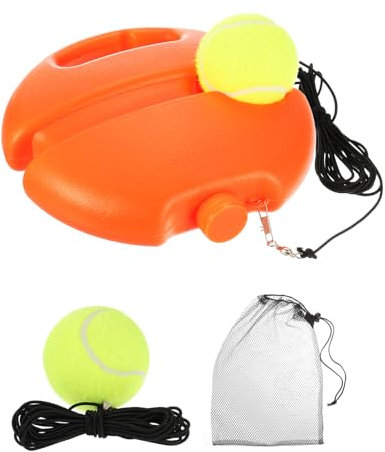 PATIKIL Tennis Allenamento Rimbalzo Palla con 2 Corda Palle Solitario Tennis Attrezzatura Pratica Portatile Tennis Allenamento Strumento Rimbalzo Kit per Principianti Sport Arancione