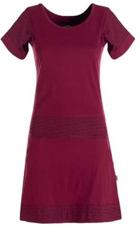 Vishes kurzärmliges Damen-Kleid I Handgefertigt aus 100% Baumwolle I Kleid mit Taschen I Ideal für Sommer I Nachhaltige Alternative Bekleidung