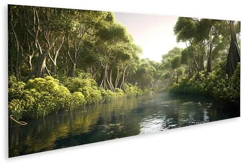 islandburner Prime Bild auf Leinwand Panoramaansicht Mangrovenwald dunkle Urwald Wasserlandschaft Sommer Naturkonzept Bilder Wandbilder Poster
