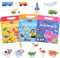 ASTARON 3 Pack Wiederverwendbare 3D Puffy Sticker Buch für Kinder 3-6, Jelly Sticker Game pädagogische sensorische Lernspielzeug, Reisespielzeug und beschäftigtes Buch