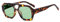 YAMEIZE 70s Retro Double Bridge Pilot - Sonnenbrille für Damen Herren Klassische Hexagonal Sonnenbrille Platz Brille Driving (leoparden grün)