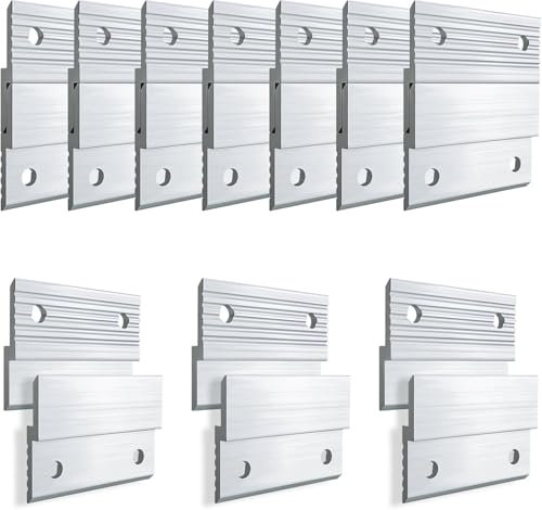 10 pares de ganchos franceses de tacos franceses, 2 pulgadas, barra en Z de aluminio resistente, montaje en pared, para colgar espejos y marcos de fotos (plata, 10 pares)