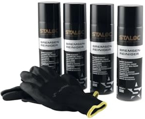 Staloc Bremsenreiniger Spray - Spezialreiniger zur Reinigung und Entfettung, Reinigungsmittel für Bremsen, 500ml - 4 Stück