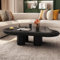 Guyii Table Basse Cloud, Salon Central Minimaliste Table Basse irrégulière à Quatre Pieds (Noir 0,9 m)
