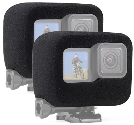 2-Pack Windslayer Cover for GoPro Hero 13/12/11/10/9 Black, Wind Muff Foam Housing Frame Case for Video Noise Reduction Accessories