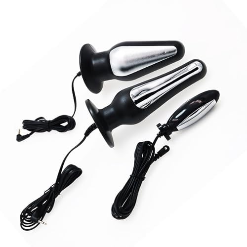 NAIXBTY Elektro Schock Analplug Prostata Massage Elektrostimulation Butt Plug Zubehör Anal Dildo Dilatator Masturbator Reizstromgeräte SM E-stim G-punkt Stimulator Erotik Sex Spielzeug für Männer (L)