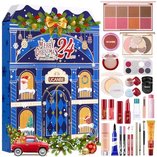 UCANBE XXXL Ultraal Luxueus Adventskalender Makeup 2025 Beauty,24 Tage Premium Make Up Adventskalender,Weihnachts-Geschenkbox mit einem kompletten Kosmetikset