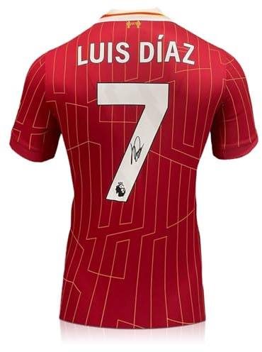 Exclusive Memorabilia Luis Díaz Signed Liverpool 2024-25 Football Shirt Red