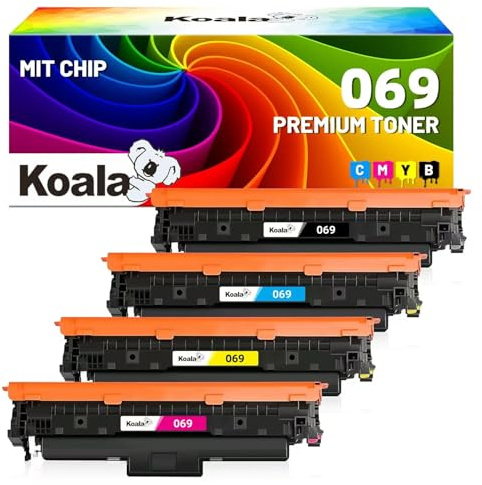 Koala 069 Toner kompatibel für Canon imageCLASS MF752Cdw LBP673Cdw MF753Cdw LBP674Cx LBP674Cdw MF751Cdw MF754Cdw MF755Cdw MF755Cdw MF755Cdw, 069 069H Toner Cartridge (mit Chip, 4 Pack)