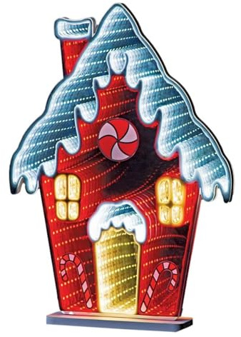 The Christmas Workshop Christmas House Infinity Light/Double-Sided Multi-Coloured Christmas Light / 5 Metre Lead Wire / 40cm Height (74309)