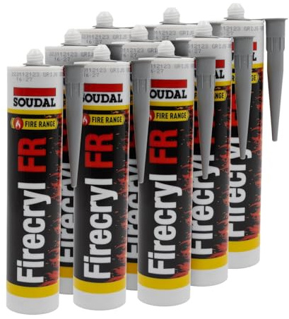 Soudal Firecryl FR Fire-Rated Sealant & Filler (9 Pack) - Grey