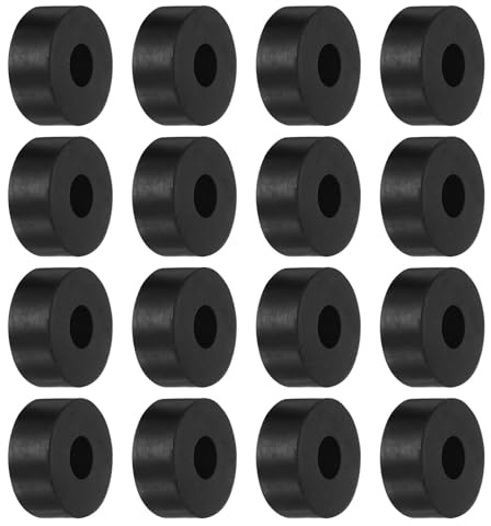 TA-VIGOR 16pcs Rubber Spacers 1 Inch OD 0.3 Inch ID 0.4 Inch Thick Solid Rubber Pad Anti-Vibration Isolator Shock Absorbing Rubber Blocks for Home Car Boat Appliances