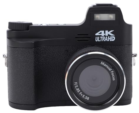 Generic Fotocamera Digitale Mirrorless 4K HD 48MP Fotocamera per Registrazione Video e Foto per Viaggiatori Domestici con Messa a Fuoco Manuale Macrofotografia