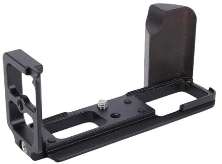 Elprico L-förmiger Holzgriff mit Schnellwechselplatte, Passend für Pen-F-Kamera, Ergonomischer Griff aus Blackwood aus Aluminiumlegierung mit 1/4 Schraubenlöchern für Pen-F