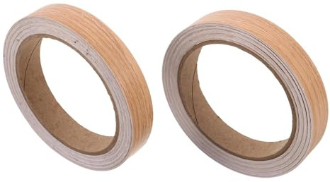 Lurrose Ruban Adhésif Décoratif Imitation Bois Petit Peuplier 1,8 Cm X 10 M, 2 Rouleaux, Patch de Réparation Autocollant pour Meubles, Plinthes et Cadres de Porte, Garniture de Finition
