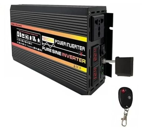 Transformateur Tension Onduleur 10000/12000 W 12/24 V vers 220 V À Onde Sinusoïdale pour Système Solaire/Panneau Solaire/Maison/extérieur/Camping-Car/Camping Inverter(48V,220V 60HZ,3KW)
