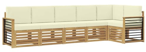 vidaXL Sofagarnituren Massivholz Akazie, Garten, modernes Outdoor-Sofa, Eckmöbel, Lounge für die Terrasse, gemütliches Sitzset
