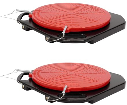 Achsvermessungsgerät 2 pcs 360° Achslast-Einstellplatten mit Übergangsblöcke, Druckpolster, Spezial-Drehteller für Limousinen, SUVs, Lkw, Transporter, leichte Nutzfahrzeuge (Rot+Schwarz)