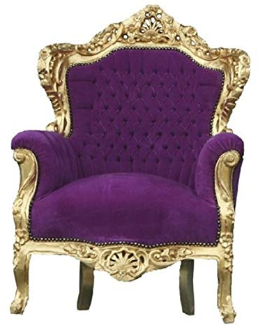 Casa Padrino Barock Sessel 'King' Lila/Gold