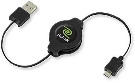 ReTrak retráctil Micro USB Cable (etcabletab5) Negro Multifunctional