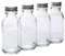 ANCROWN Pack of 4 Bottles with Silver Screw Caps - Clear Glass - 100ml Perfect for Skin Care Products, Herbs, Spices.