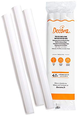 DECORA 9260157 4ER-Pack TORTENSTÜTZEN AUS PP NEUTRAL Ø 18 MM x 30 cm, Kunststoff