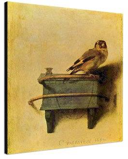 Carel_Fabritius_002_60x60cm_Wandbild Kunstdruck auf Leinwand vom Originalgemälde Alte Meister - 14. bis 18. Jahrhundert Meisterwerke der Zeitgeschichte