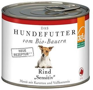 defu Hundefutter | 1 x 200 g | Bio Rind Sensitiv | Premium Bio Nassfutter Menü | Alleinfuttermittel für Hunde