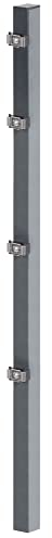 Alberts 677329 Zaunpfosten mit Klemmlasche | feuerverzinkt, anthrazit kunststoffbeschichtet (RAL 7016) | Länge 1000 mm | 60 x 40 mm