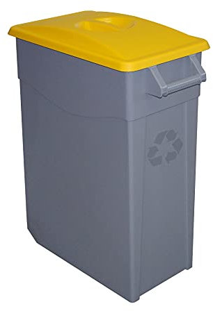 Denox DEN022 Contenedor Zeus 65 litros Cerrado, Amarillo, 585x290x670 mm