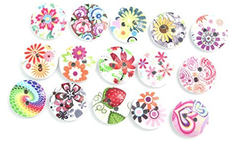 NAMVO 100pcs 2-Loch Holzdruck Nähknopf