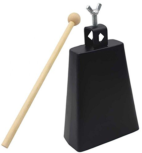 Tbest kuhglocke Schlagzeug,Kuhglocke Für Schlagzeug, 6 Zoll Kuhglocke,Metall Kuhglocke Cowbells Schlaginstrument Mit Griff Für Schlagzeug Kit Schwarz