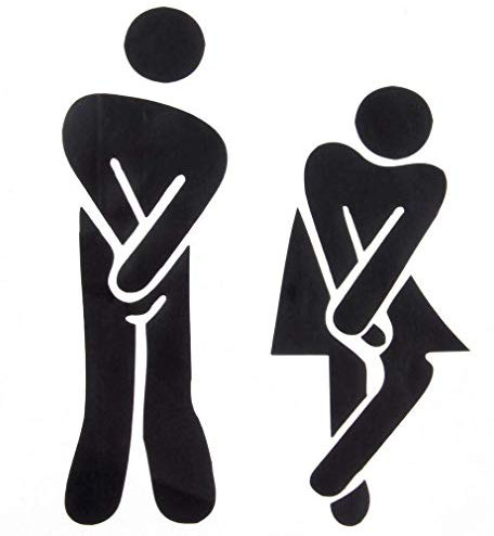 Adesivo - Murale - Toilette - Toilet - Bagno - WC - Divertente 25cm x 20cm - Porta del bagno divertente - Home Decor Small Toilet Sign Removable Wall Stickers