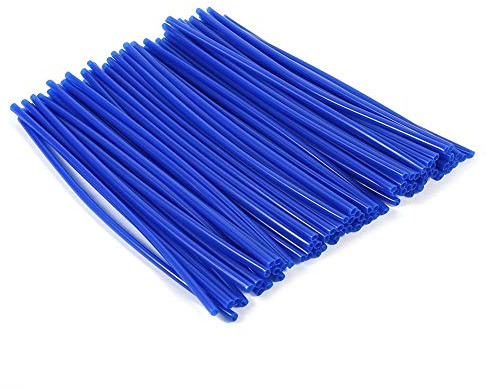 Estink 72 Stück Speichencover Speichenröhre Motorrad Speichen Abdeckungen, Motorcycle Spoke Wraps, Speichenröhre Wheel Spoke, Länge 23,7 cm, Blau