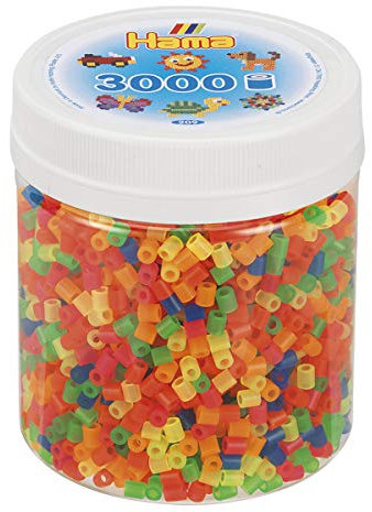 Hama Jouetprive String Beads in Potje – Neon Mix (51), 3000 Stück
