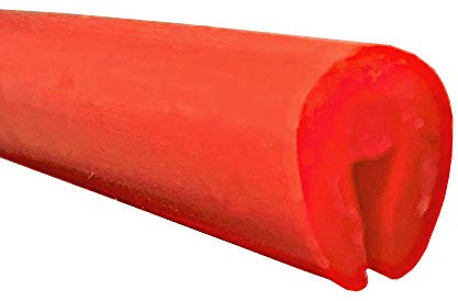 Silicon car door edging trim protection 8.5mm x 6.5mm - with sticky bead (RED)