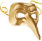 dressforfun 900890 Venezianische Maske mit langer Nase, Unisex Schnabelmaske, einfarbige Augenmaske für Maskenball Party Fasching Karneval Halloween - diverse Farben - (gold | Nr. 303556)