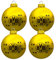 Borussia Dortmund Christbaumkugeln 4er Pack (gelb, Glas, Kunststoff, Hängend, Sports Team, Weihnachten)