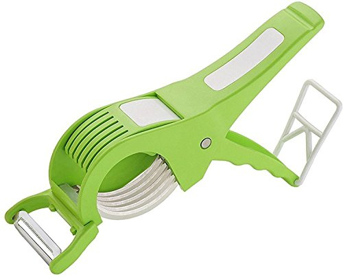 YADNEH Vegetable Cutter 5 Sharp Blade with Peeler 2 in 1 Multi-Functional Kitchen Vegetable Chopper Chilly Cutter (Multicolor)