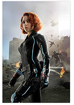 Leinwand-Poster, Motiv: Black Widow Natasha Romanoff Scarlett Johansson, 34 Stück, für Schlafzimmer, Dekoration, Sport, Landschaft, Büro, Raumdekoration, Geschenk, 30 x 45 cm
