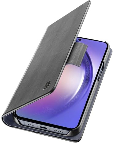 cellularline - Book - Galaxy A55 5G - Der wesentliche Schutz mit Magnetverschluss, Eckenschutz, Innentasche für Karten - Schwarz