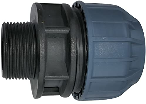 Aerzetix - C51910 - Manicotto/Adattatore filettato - Riduttore a Compressione Diritto - connessione Filettatura Maschio 1 1/4'' - per Tubo Acqua Ø40mm - Polipropilene - connettore/riparatore