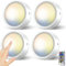 Dimmbar LED Spot Batteriebetrieben Fernbedienung - Kabellos Vitrinenbeleuchtung LED Spots Batterie Schrankbeleuchtung Selbstklebend Unterbauleuchte Küche Ohne Kabel Schrankleuchte Rund Regal Licht