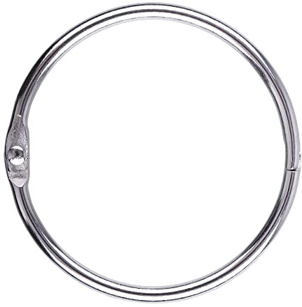 AKONEGE 25 Pack Large Binder Rings 50 mm/2 Inch Metal Book Rings, Loose Leaf Binder Rings for Flash Cards Index Cards and Notebook Paper, Silver Big Key Rings Binding Rings School, Home, Office