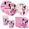 Minnie compleanno, 68 pcs Set Articoli Per Feste Minnie Per Compleanno, Piatti, Tazze, tovaglioli, Kit di Decorazioni di Compleanno per Ragazze(Serve 16 persone)