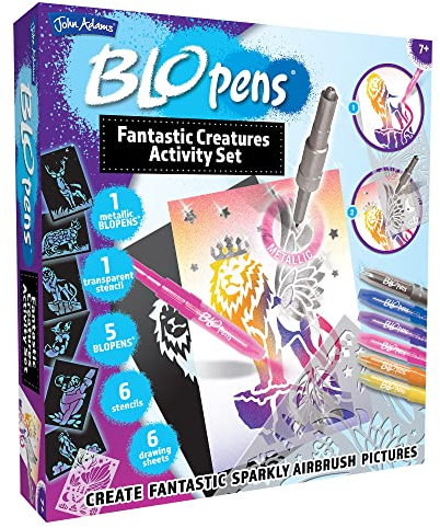John Adams | BLOPENS Fantastic Creatures Activity Set: Create fantastic airbrush pictures with metallic effects | Arts & crafts | Ages 7+