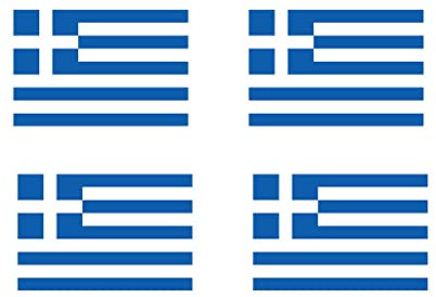 Set of 4 GREECE Flag Temporary Tattoo Waterproof Lasts 1 week GREEK flag