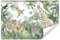 WALLEPIC Vlies Selbsklebende FOTOTAPETE Aquarell Tiere Giraffen Lemuren Löwen Schmetterlinge Papageien tropische Blätter Dschungel Tapete für Kindergarten Kinderzimmer Br. 312 cm x Hö. 219 cm
