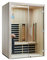 Infraworld Infrarotkabine TrioSol Glas 145 Fichte VG 145x112 cm mit 2 ABC-Strahler Salzverdampfer